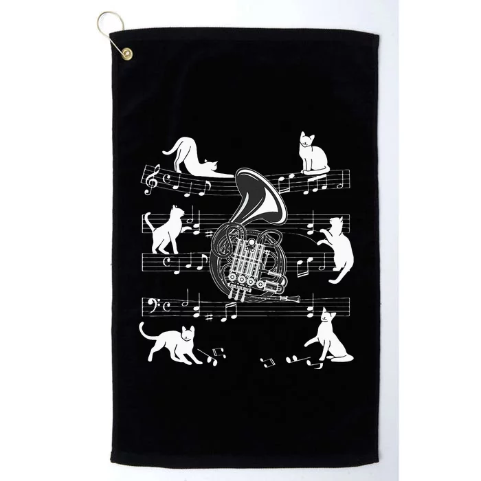 Horn Player Cats For Cat Loving French Horn Player Platinum Collection Golf Towel