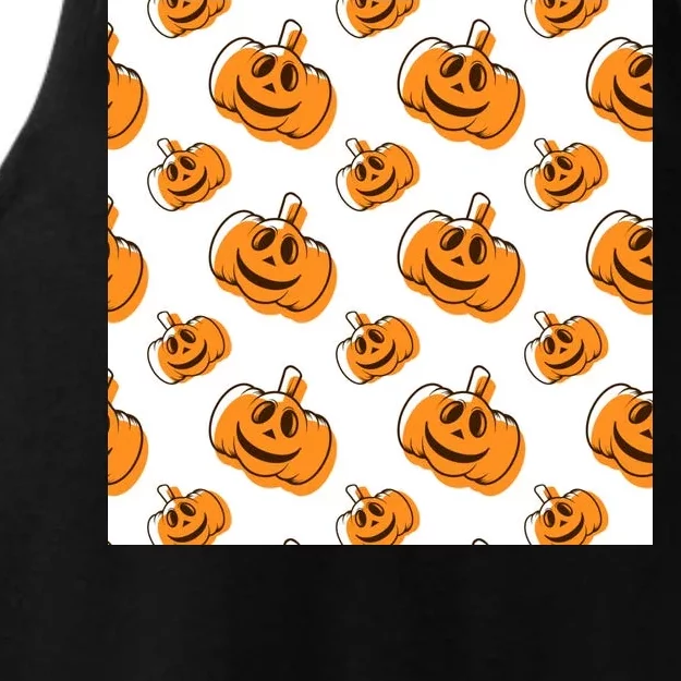 Halloween Pumpkin Cartoon Ladies Tri-Blend Wicking Tank