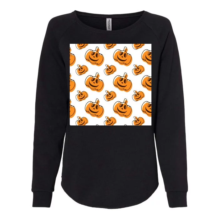 Halloween Pumpkin Cartoon Womens California Wash Sweatshirt