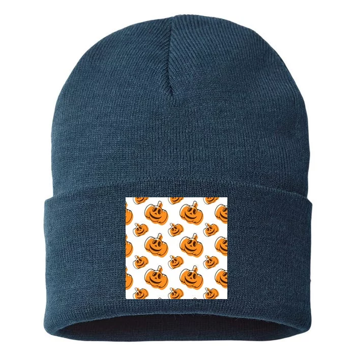 Halloween Pumpkin Cartoon Sustainable Knit Beanie