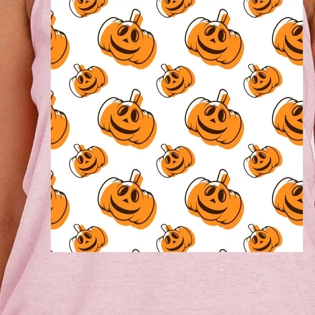 Halloween Pumpkin Cartoon Women's Knotted Racerback Tank