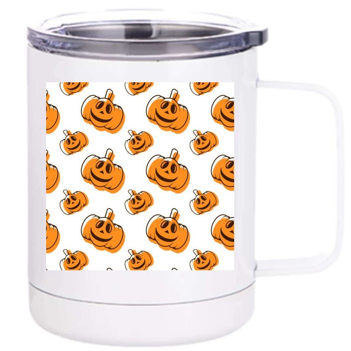 Halloween Pumpkin Cartoon Front & Back 12oz Stainless Steel Tumbler Cup