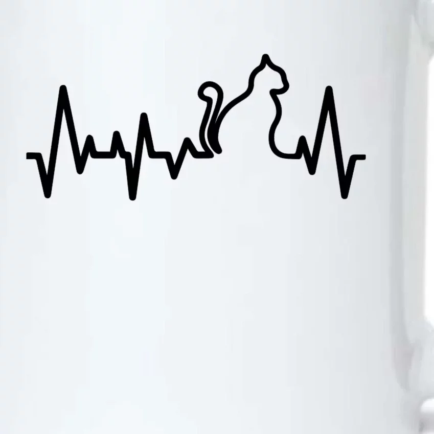 Heartbeat Pulse Cat Black Color Changing Mug