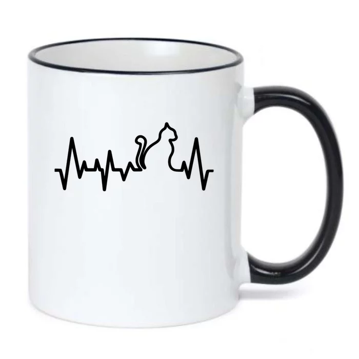 Heartbeat Pulse Cat Black Color Changing Mug