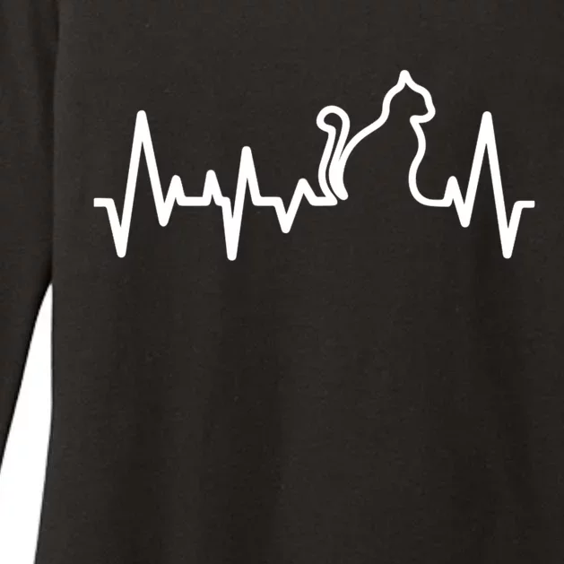 Heartbeat Pulse Cat Womens CVC Long Sleeve Shirt