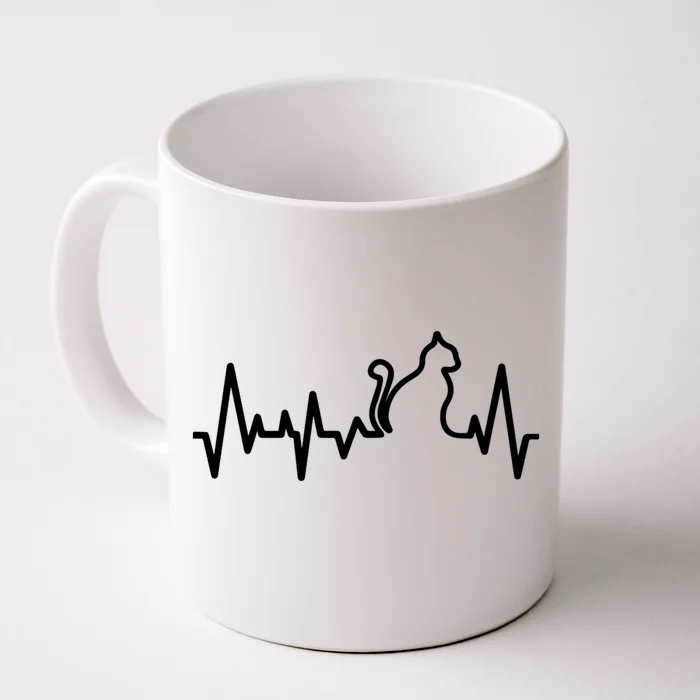 Heartbeat Pulse Cat Front & Back Coffee Mug