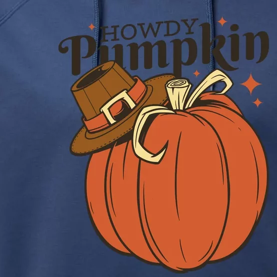 Howdy Pumpkin Cowboy Fall Performance Fleece Hoodie