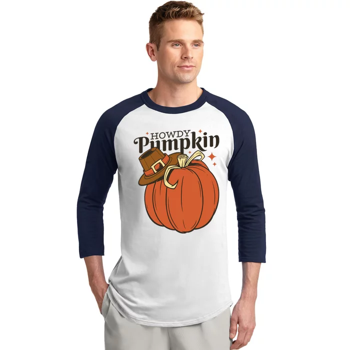 Howdy Pumpkin Cowboy Fall Baseball Sleeve Shirt