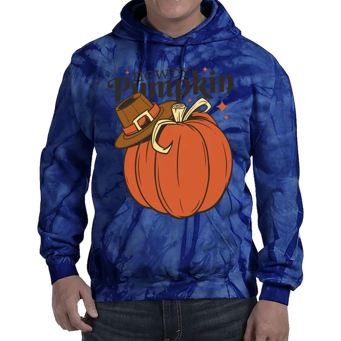 Howdy Pumpkin Cowboy Fall Tie Dye Hoodie