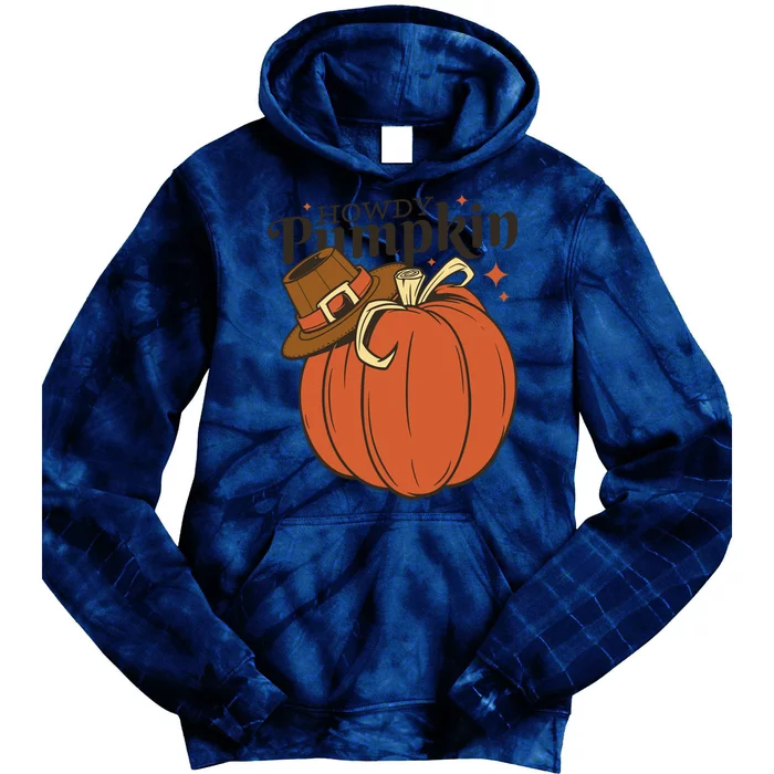 Howdy Pumpkin Cowboy Fall Tie Dye Hoodie