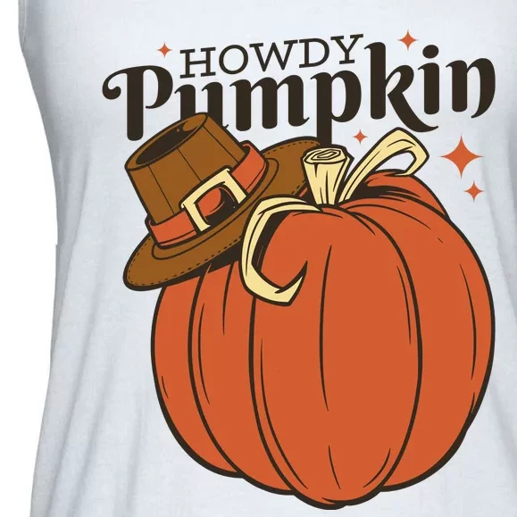 Howdy Pumpkin Cowboy Fall Ladies Essential Flowy Tank