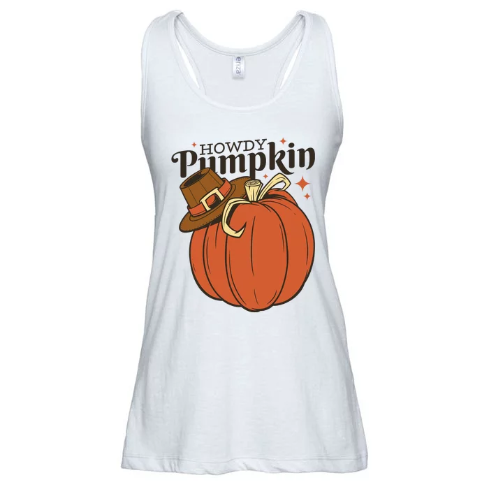 Howdy Pumpkin Cowboy Fall Ladies Essential Flowy Tank