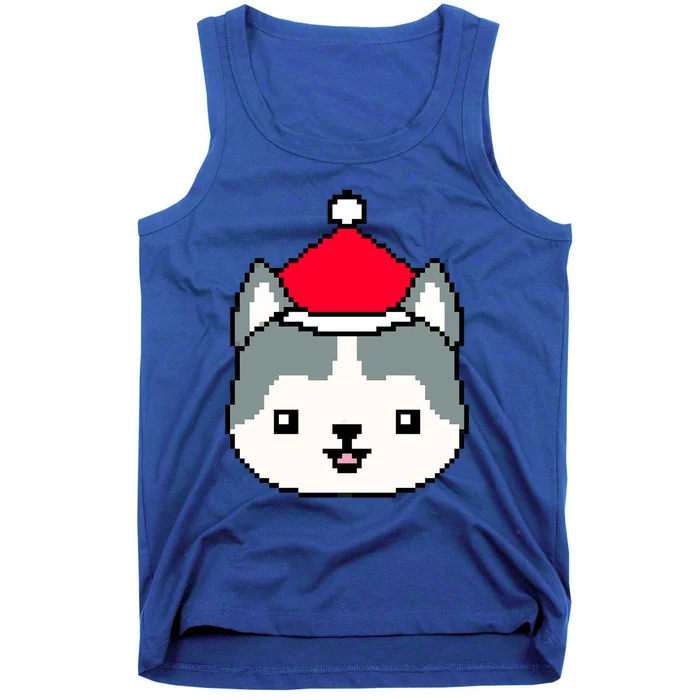 Husky Pixelated Christmas Funny Husky Xmas Gift Tank Top