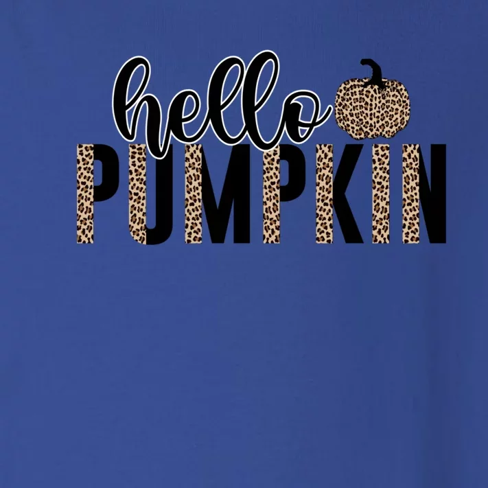 Hello Pumpkin Cheetah Leopard Animal Print Fall Design Great Gift Toddler Long Sleeve Shirt