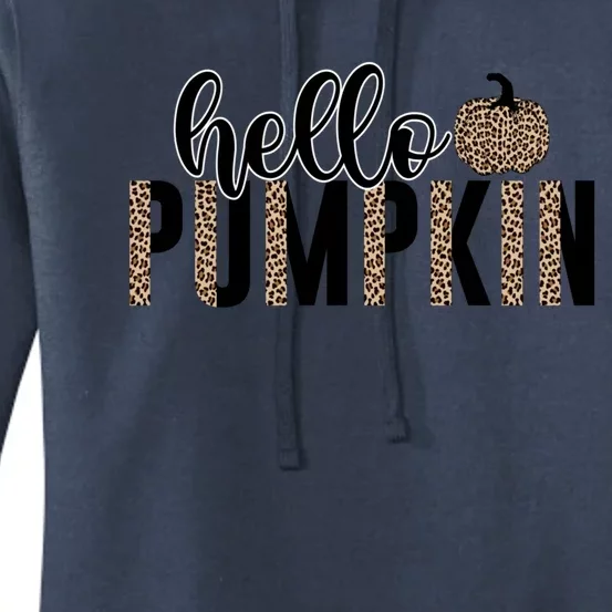 Hello Pumpkin Cheetah Leopard Animal Print Fall Design Great Gift Women's Pullover Hoodie