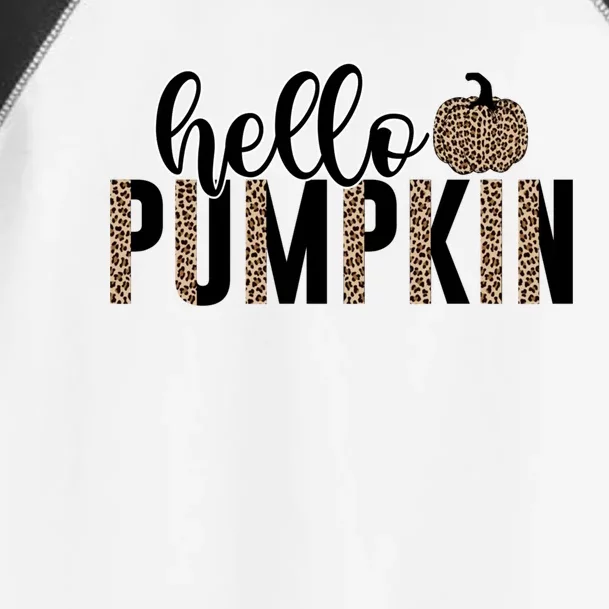 Hello Pumpkin Cheetah Leopard Animal Print Fall Design Great Gift Toddler Fine Jersey T-Shirt