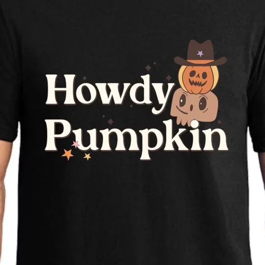 Howdy Pumpkin Cowgirl Pumpkin Spooky Vibes Hippie Halloween Gift Pajama Set