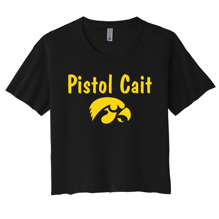 Hawkeyes Pistol Cait Women's Crop Top Tee