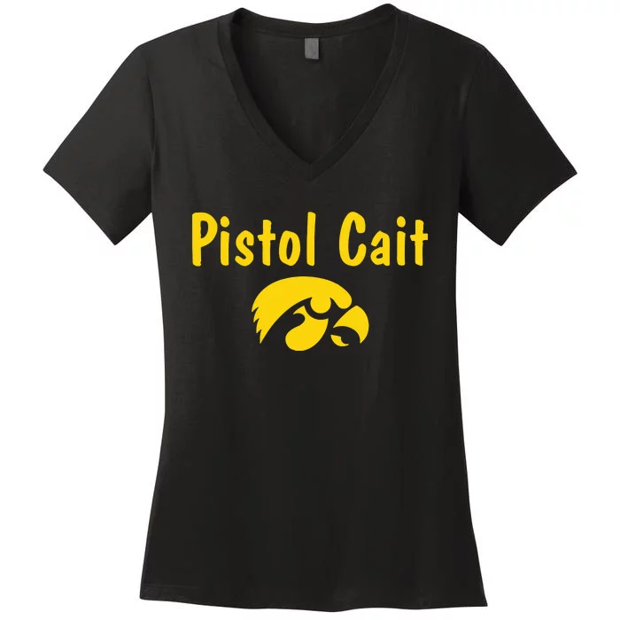 Hawkeyes Pistol Cait Women's V-Neck T-Shirt