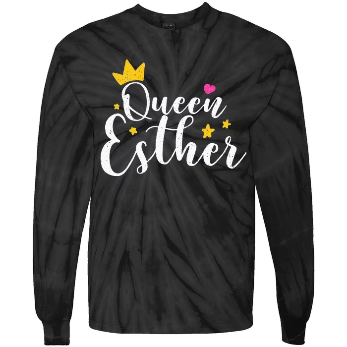 Happy Purim Costume Idea Queen Esther Hebrew Jewish Holiday Tie-Dye Long Sleeve Shirt