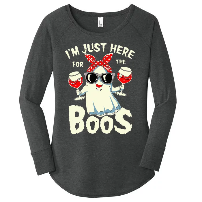 Halloween Party Costume Spooky Wine Lover Attire Women's Perfect Tri Tunic Long Sleeve Shirt