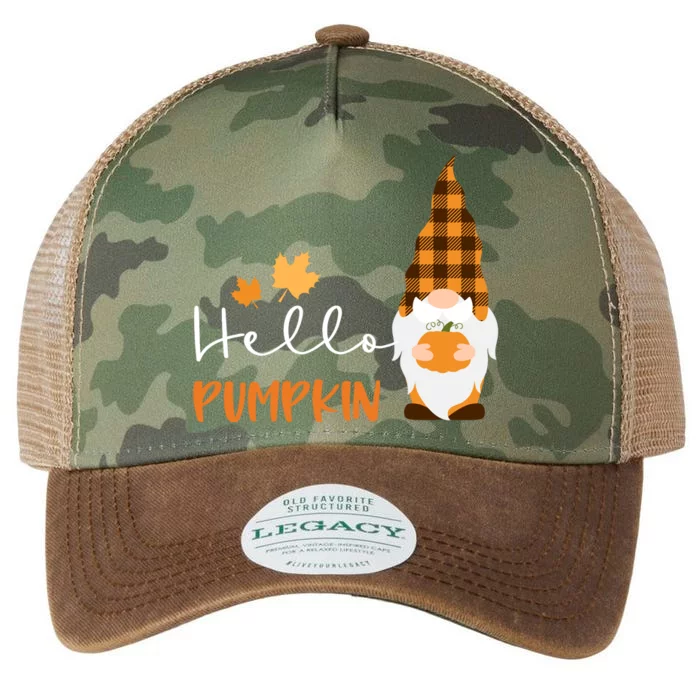 Hello Pumpkin Cute Gnome Fall Autumn Legacy Tie Dye Trucker Hat