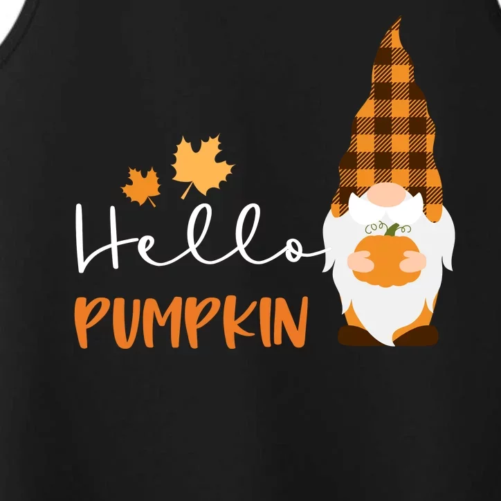 Hello Pumpkin Cute Gnome Fall Autumn Performance Tank