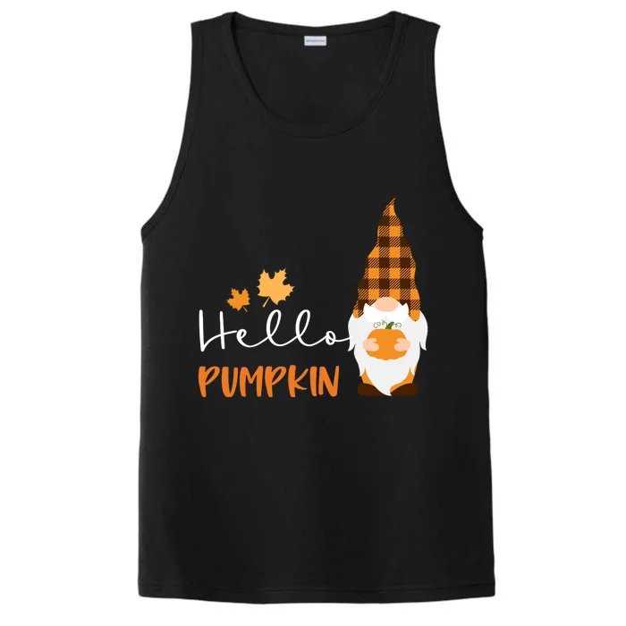 Hello Pumpkin Cute Gnome Fall Autumn Performance Tank