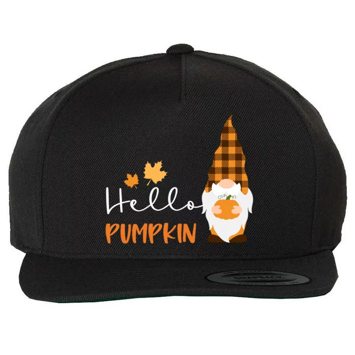 Hello Pumpkin Cute Gnome Fall Autumn Wool Snapback Cap