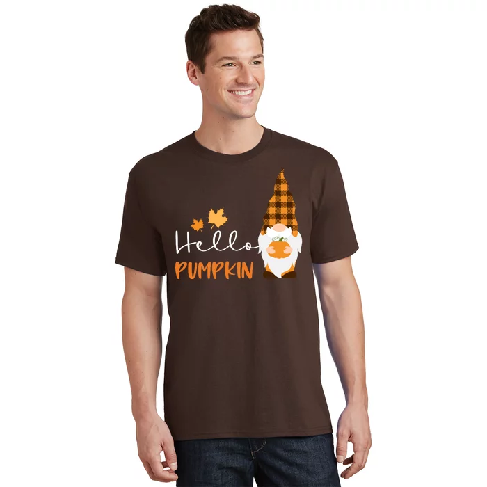 Hello Pumpkin Cute Gnome Fall Autumn T-Shirt