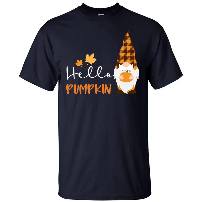 Hello Pumpkin Cute Gnome Fall Autumn Tall T-Shirt