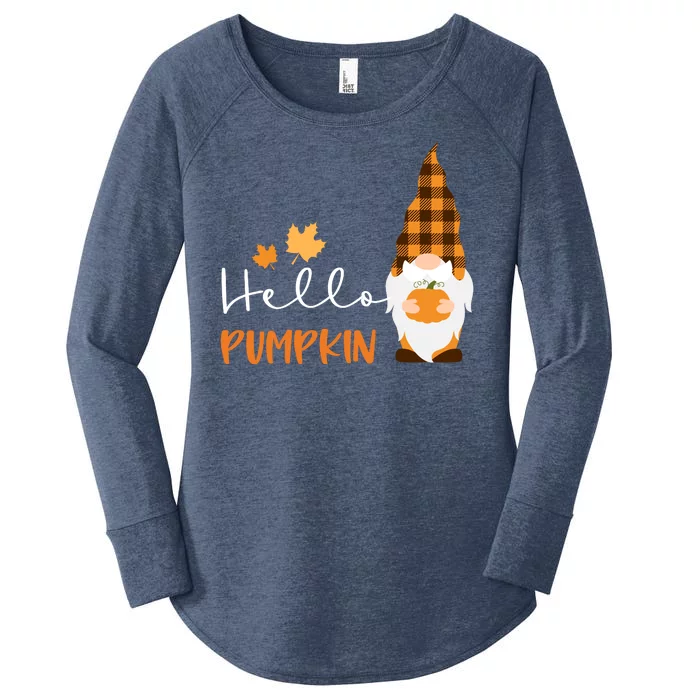 Hello Pumpkin Cute Gnome Fall Autumn Women's Perfect Tri Tunic Long Sleeve Shirt