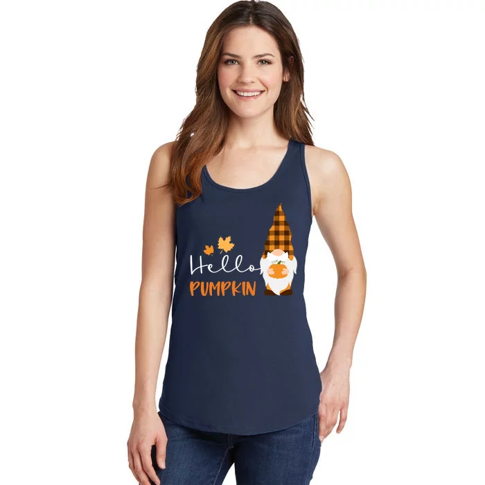 Hello Pumpkin Cute Gnome Fall Autumn Ladies Essential Tank