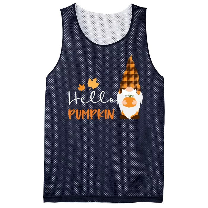 Hello Pumpkin Cute Gnome Fall Autumn Mesh Reversible Basketball Jersey Tank