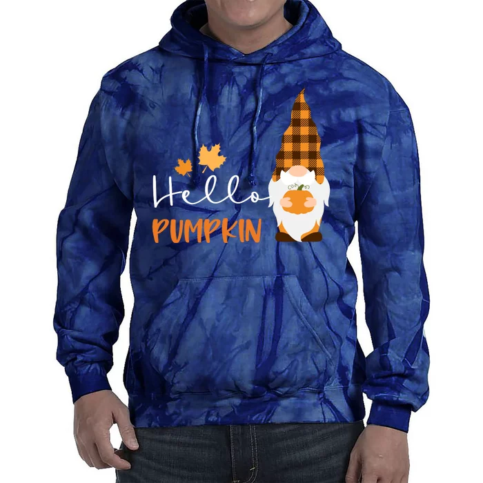 Hello Pumpkin Cute Gnome Fall Autumn Tie Dye Hoodie