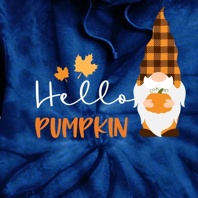 Hello Pumpkin Cute Gnome Fall Autumn Tie Dye Hoodie