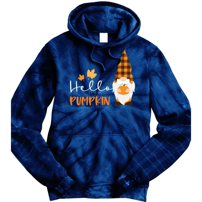 Hello Pumpkin Cute Gnome Fall Autumn Tie Dye Hoodie