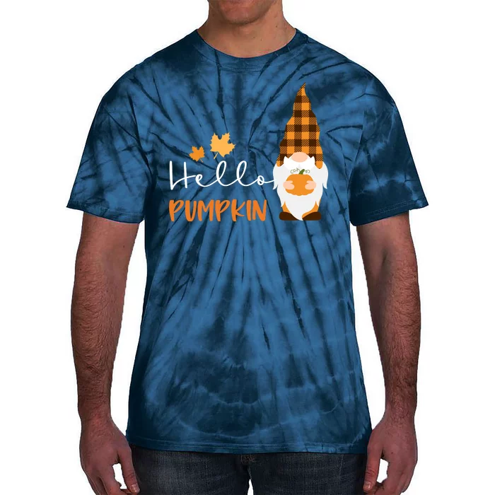 Hello Pumpkin Cute Gnome Fall Autumn Tie-Dye T-Shirt