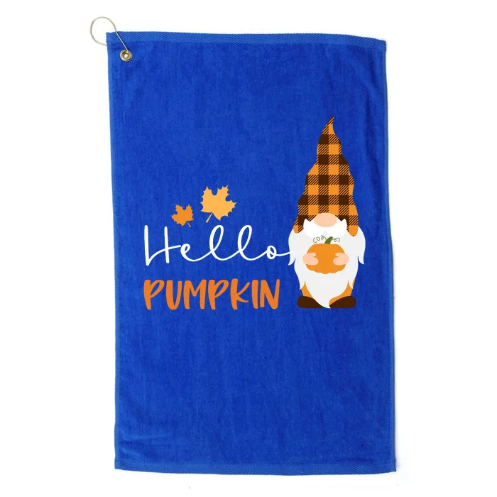 Hello Pumpkin Cute Gnome Fall Autumn Platinum Collection Golf Towel