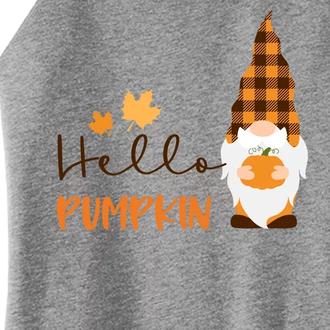 Hello Pumpkin Cute Gnome Fall Autumn Women’s Perfect Tri Rocker Tank