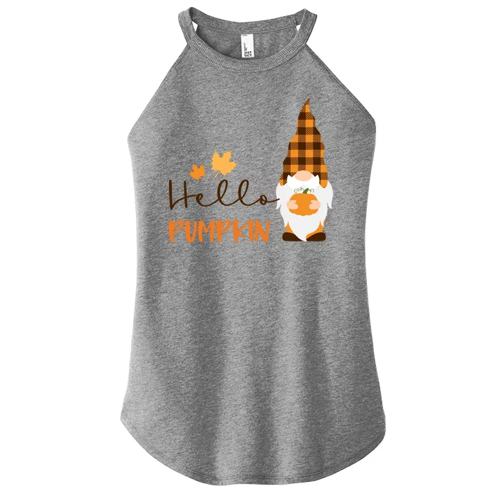 Hello Pumpkin Cute Gnome Fall Autumn Women’s Perfect Tri Rocker Tank