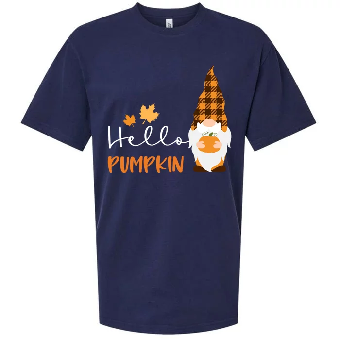 Hello Pumpkin Cute Gnome Fall Autumn Sueded Cloud Jersey T-Shirt