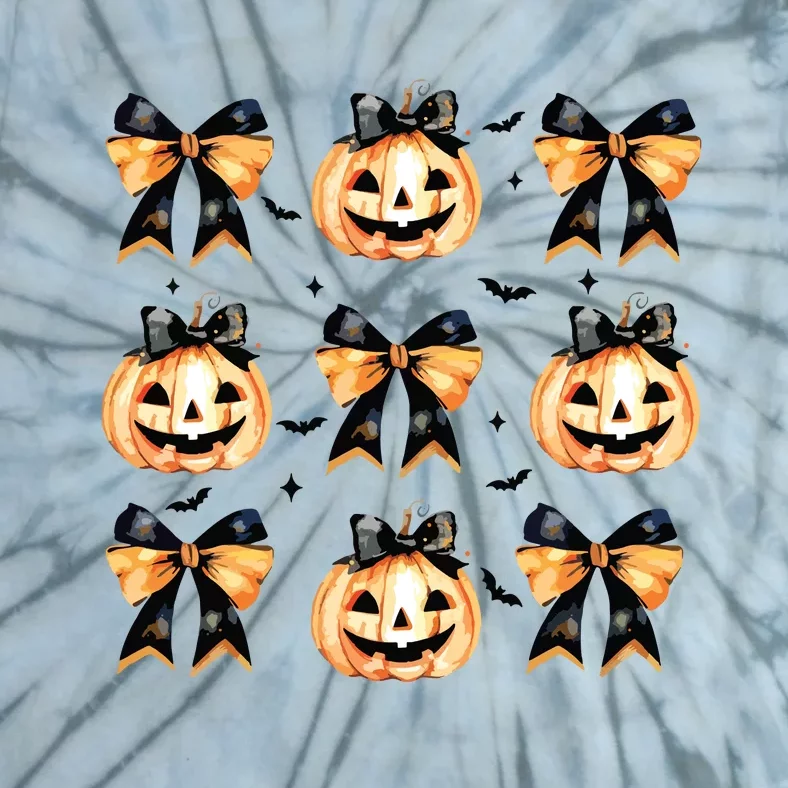 Halloween Pumpkin Coquette Bow Halloween Spooky Season Tie-Dye T-Shirt