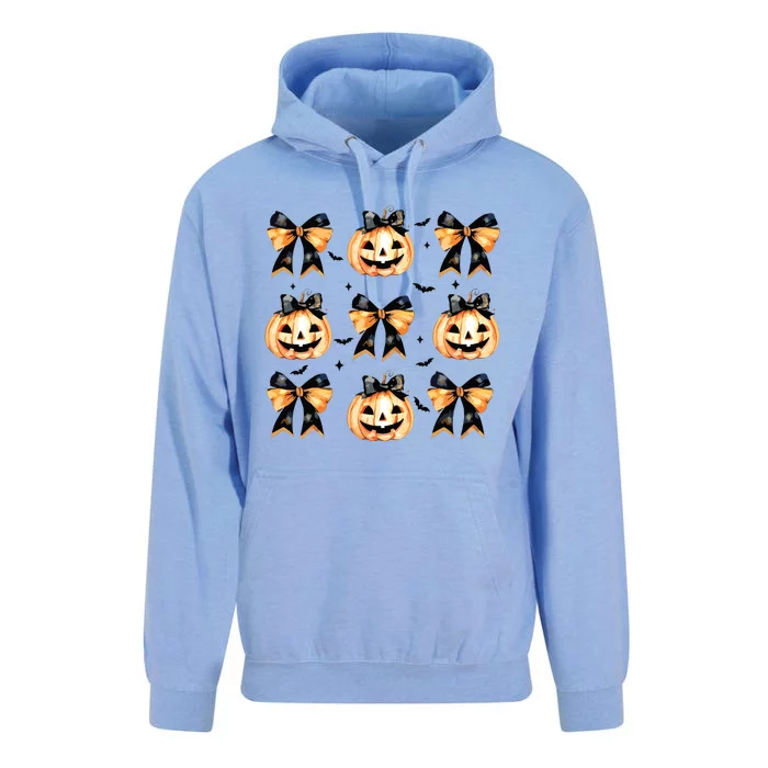 Halloween Pumpkin Coquette Bow Halloween Spooky Season Unisex Surf Hoodie