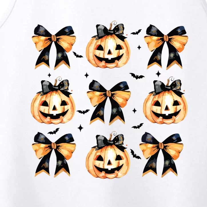 Halloween Pumpkin Coquette Bow Halloween Spooky Season Performance Tank