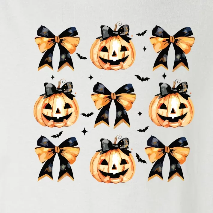 Halloween Pumpkin Coquette Bow Halloween Spooky Season Toddler Long Sleeve Shirt