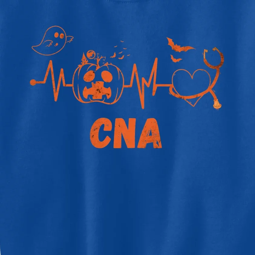 Halloween Pumpkin Cna Nurse Stethoscope Heartbeat Nursing Funny Gift Kids Sweatshirt