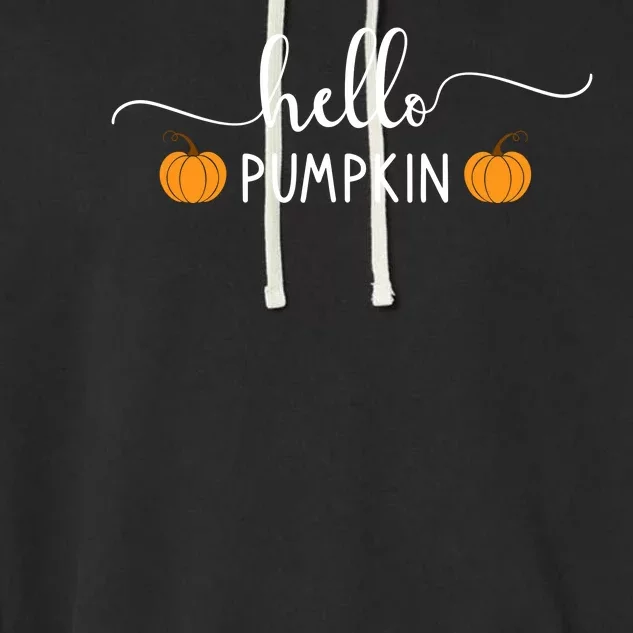 Hello Pumpkin Cute Fall Garment-Dyed Fleece Hoodie