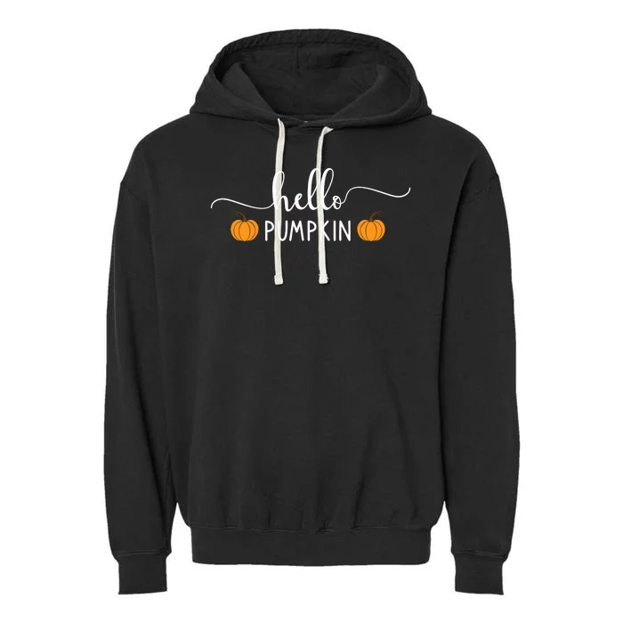 Hello Pumpkin Cute Fall Garment-Dyed Fleece Hoodie