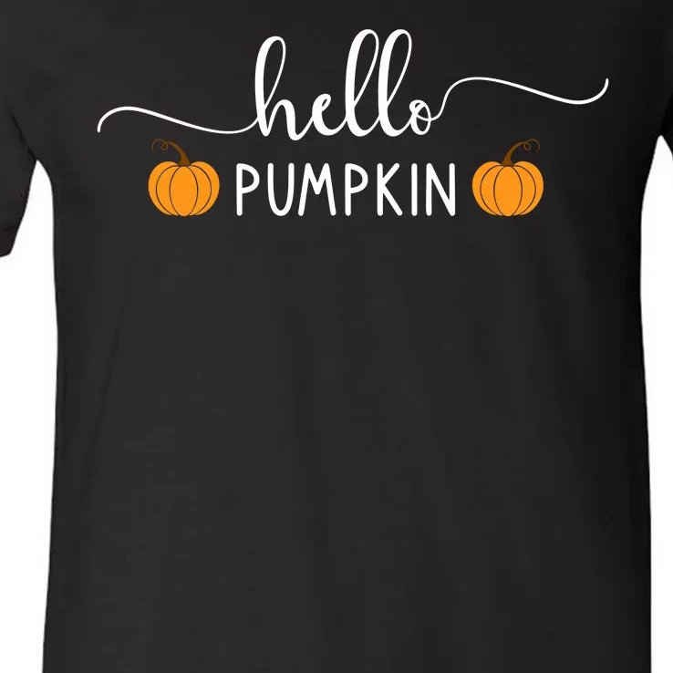 Hello Pumpkin Cute Fall V-Neck T-Shirt